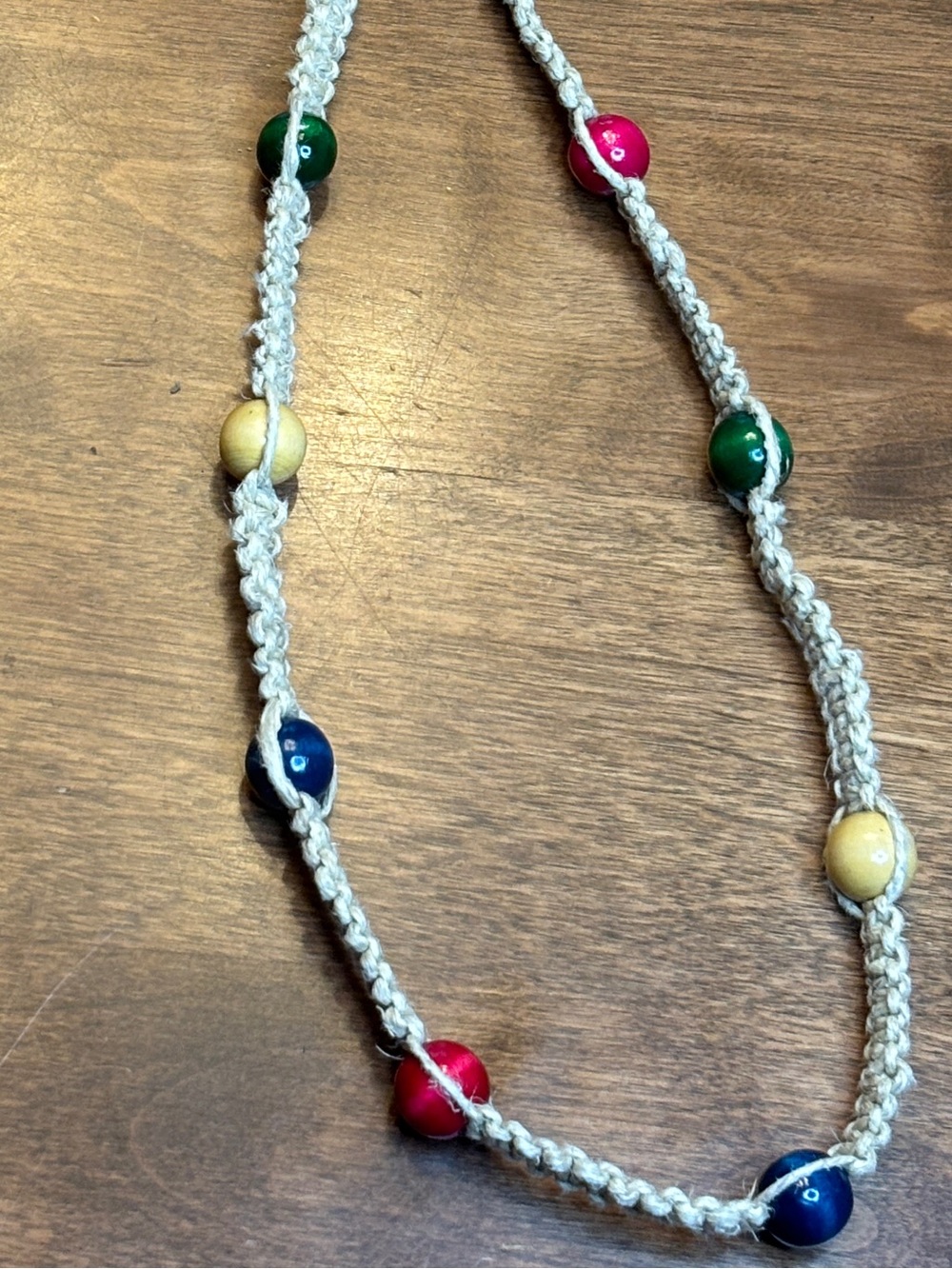 Handmade Macramé Necklace with Colorful Beads